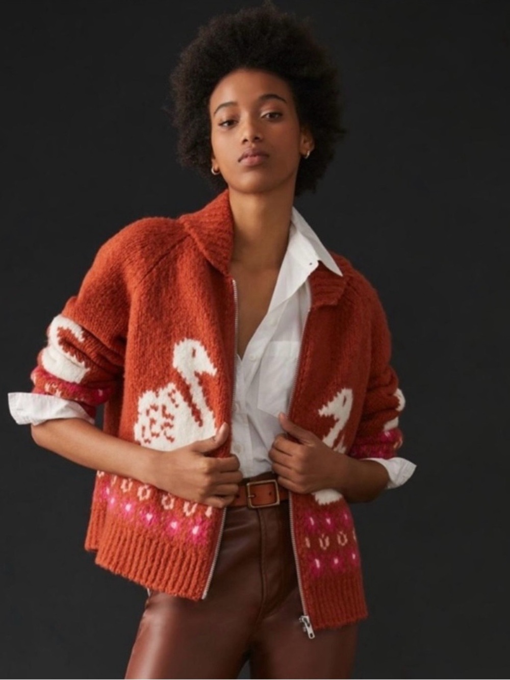 Maeve by Anthropologie Swan Cardigan Sweater